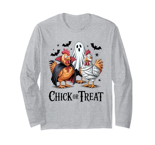 Lustiges Küken oder Leckerli Halloween Gruseljahresgeschenk Männer Frauen Langarmshirt Lustiges Küken oder Leckerli Halloween Gruseljahresgeschenk Männer Frauen Langarmshirt von Halloween Ghost Chicken Fall Vibes Graphic Design