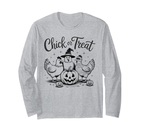 Lustiges Küken oder Leckerli Halloween Gruseljahresgeschenk Männer Frauen Langarmshirt Lustiges Küken oder Leckerli Halloween Gruseljahresgeschenk Männer Frauen Langarmshirt von Halloween Ghost Chicken Fall Vibes Graphic Design