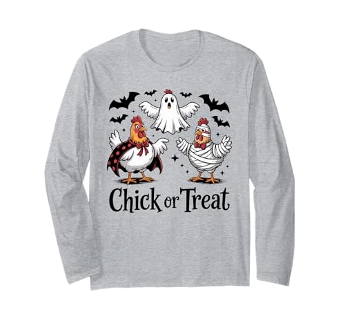 Lustiges Küken oder Leckerli Halloween Gruseljahresgeschenk Männer Frauen Langarmshirt Lustiges Küken oder Leckerli Halloween Gruseljahresgeschenk Männer Frauen Langarmshirt von Halloween Ghost Chicken Fall Vibes Graphic Design