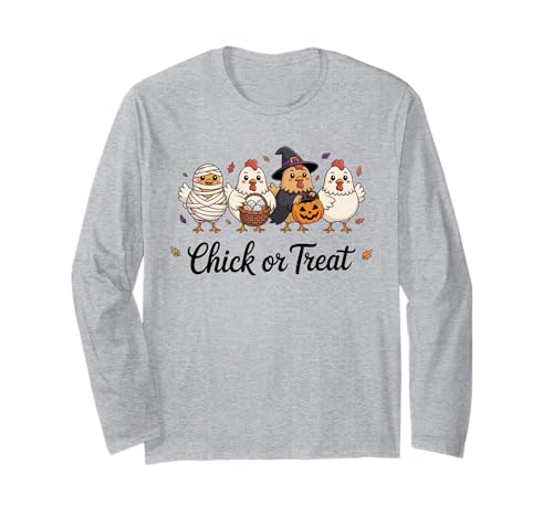 Lustiges Küken oder Leckerli Halloween Gruseljahresgeschenk Männer Frauen Langarmshirt Lustiges Küken oder Leckerli Halloween Gruseljahresgeschenk Männer Frauen Langarmshirt von Halloween Ghost Chicken Fall Vibes Graphic Design