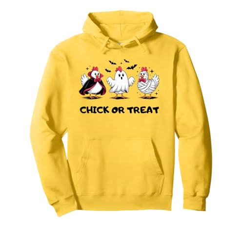 Lustiges Küken oder Leckerli Halloween Gruseljahresgeschenk Männer Frauen Pullover Hoodie von Halloween Ghost Chicken Fall Vibes Graphic Design