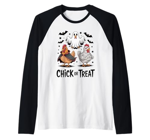 Lustiges Küken oder Leckerli Halloween Gruseljahresgeschenk Männer Frauen Raglan Lustiges Küken oder Leckerli Halloween Gruseljahresgeschenk Männer Frauen Raglan von Halloween Ghost Chicken Fall Vibes Graphic Design