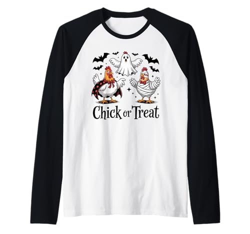 Lustiges Küken oder Leckerli Halloween Gruseljahresgeschenk Männer Frauen Raglan Lustiges Küken oder Leckerli Halloween Gruseljahresgeschenk Männer Frauen Raglan von Halloween Ghost Chicken Fall Vibes Graphic Design
