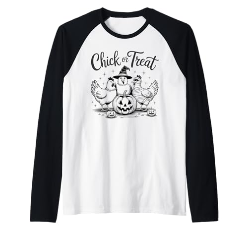 Lustiges Küken oder Leckerli Halloween Gruseljahresgeschenk Männer Frauen Raglan Lustiges Küken oder Leckerli Halloween Gruseljahresgeschenk Männer Frauen Raglan von Halloween Ghost Chicken Fall Vibes Graphic Design