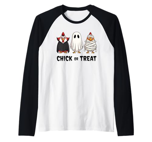 Lustiges Küken oder Leckerli Halloween Gruseljahresgeschenk Männer Frauen Raglan Lustiges Küken oder Leckerli Halloween Gruseljahresgeschenk Männer Frauen Raglan von Halloween Ghost Chicken Fall Vibes Graphic Design