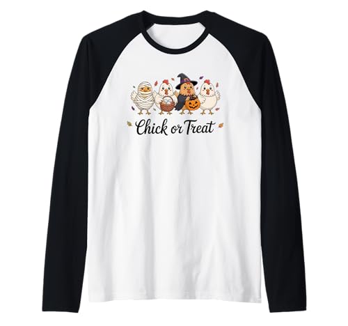 Lustiges Küken oder Leckerli Halloween Gruseljahresgeschenk Männer Frauen Raglan Lustiges Küken oder Leckerli Halloween Gruseljahresgeschenk Männer Frauen Raglan von Halloween Ghost Chicken Fall Vibes Graphic Design