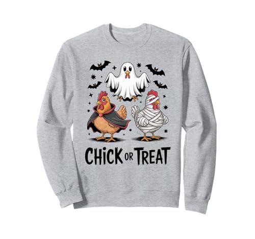 Lustiges Küken oder Leckerli Halloween Gruseljahresgeschenk Männer Frauen Sweatshirt von Halloween Ghost Chicken Fall Vibes Graphic Design