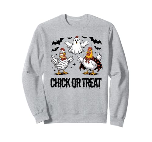 Lustiges Küken oder Leckerli Halloween Gruseljahresgeschenk Männer Frauen Sweatshirt Lustiges Küken oder Leckerli Halloween Gruseljahresgeschenk Männer Frauen Sweatshirt von Halloween Ghost Chicken Fall Vibes Graphic Design