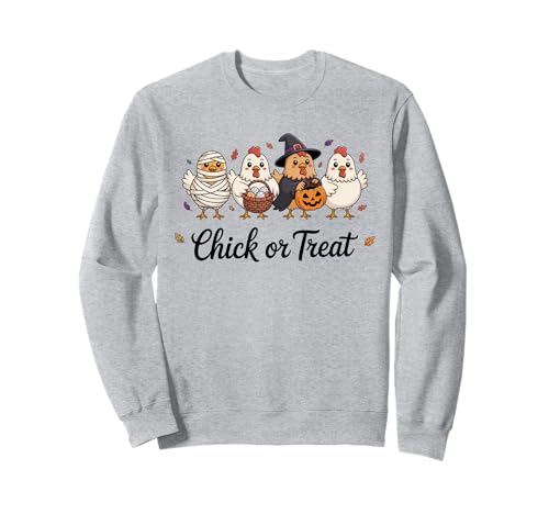 Lustiges Küken oder Leckerli Halloween Gruseljahresgeschenk Männer Frauen Sweatshirt Lustiges Küken oder Leckerli Halloween Gruseljahresgeschenk Männer Frauen Sweatshirt von Halloween Ghost Chicken Fall Vibes Graphic Design