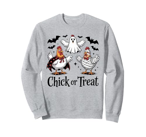 Lustiges Küken oder Leckerli Halloween Gruseljahresgeschenk Männer Frauen Sweatshirt Lustiges Küken oder Leckerli Halloween Gruseljahresgeschenk Männer Frauen Sweatshirt von Halloween Ghost Chicken Fall Vibes Graphic Design