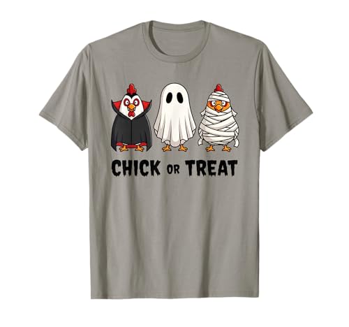 Lustiges Küken oder Leckerli Halloween Gruseljahresgeschenk Männer Frauen T-Shirt von Halloween Ghost Chicken Fall Vibes Graphic Design