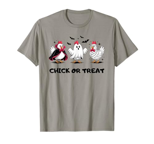 Lustiges Küken oder Leckerli Halloween Gruseljahresgeschenk Männer Frauen T-Shirt von Halloween Ghost Chicken Fall Vibes Graphic Design