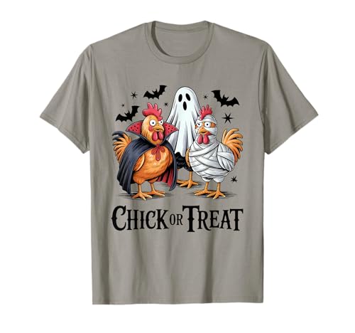 Lustiges Küken oder Leckerli Halloween Gruseljahresgeschenk Männer Frauen T-Shirt von Halloween Ghost Chicken Fall Vibes Graphic Design