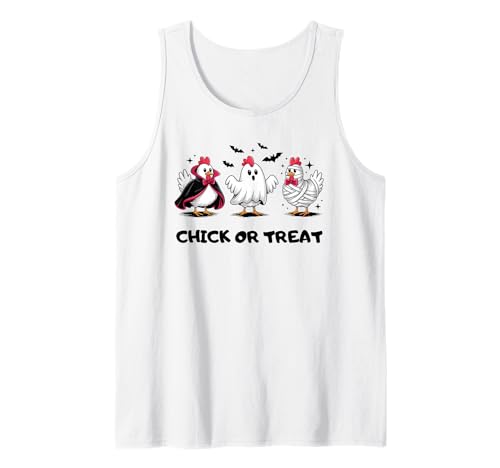 Lustiges Küken oder Leckerli Halloween Gruseljahresgeschenk Männer Frauen Tank Top Lustiges Küken oder Leckerli Halloween Gruseljahresgeschenk Männer Frauen Tank Top von Halloween Ghost Chicken Fall Vibes Graphic Design