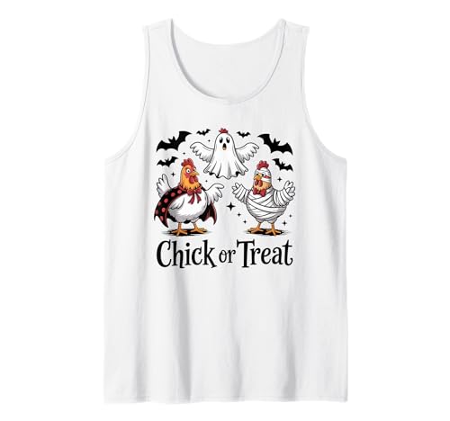 Lustiges Küken oder Leckerli Halloween Gruseljahresgeschenk Männer Frauen Tank Top Lustiges Küken oder Leckerli Halloween Gruseljahresgeschenk Männer Frauen Tank Top von Halloween Ghost Chicken Fall Vibes Graphic Design