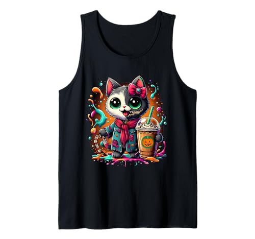 Halloween Creepy Zombie Cat Drinking Ice Coffee Costume Girl Tank Top Halloween Creepy Zombie Cat Drinking Ice Coffee Costume Girl Tank Top von Halloween Ghost Drinking ice Coffee By GnineZa