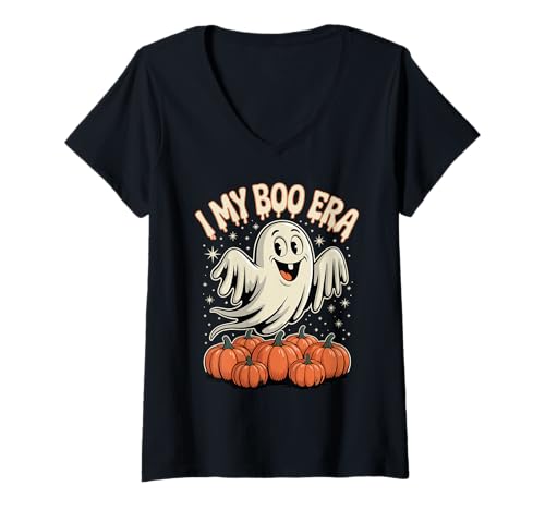 Damen I My Boo Era Ghost Halloween T-Shirt mit V-Ausschnitt Damen I My Boo Era Ghost Halloween T-Shirt mit V-Ausschnitt von Halloween Ghost Fun Spooky Shirts And Gifts