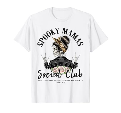 Spooky Mamas Social Club Halloween Vibe Skelett Frauen Lustig T-Shirt Spooky Mamas Social Club Halloween Vibe Skelett Frauen Lustig T-Shirt von Halloween Ghost Queen