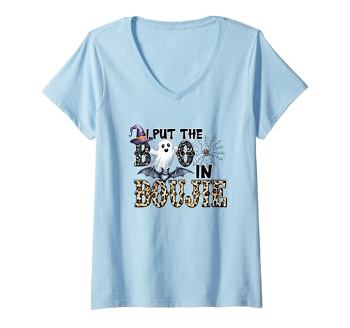 Damen Ich Habe das Buch in das Boujie-Spinnennetz gesteckt T-Shirt mit V-Ausschnitt Damen Ich Habe das Buch in das Boujie-Spinnennetz gesteckt T-Shirt mit V-Ausschnitt von Halloween Ghost Witch Spider Bat