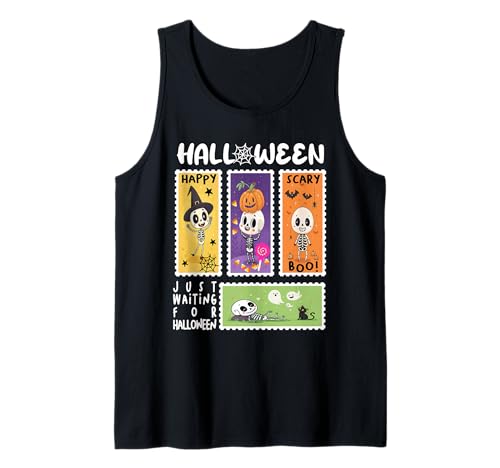 Halloween Porto Stempel Retro Skeleton Halloween Kinder Tank Top Halloween Porto Stempel Retro Skeleton Halloween Kinder Tank Top von Halloween Ghosts Skelettkürbis Hexen -Outfits