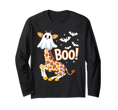 Giraffe Boo Halloween Kostüm Fun Cute Boo Männer Frauen Kinder Langarmshirt von Halloween Giraffe Boo Costume Fun Kids Party