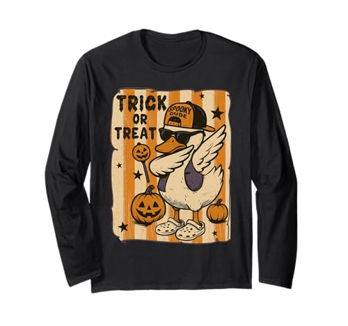 Jungen Halloween Gans Gruseliges Dabbing Kinder Party Stripe Dude Langarmshirt Jungen Halloween Gans Gruseliges Dabbing Kinder Party Stripe Dude Langarmshirt von Halloween Goose Tees of NYC