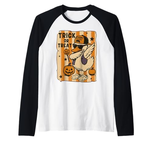 Jungen Halloween Gans Gruseliges Dabbing Kinder Party Stripe Dude Raglan Jungen Halloween Gans Gruseliges Dabbing Kinder Party Stripe Dude Raglan von Halloween Goose Tees of NYC