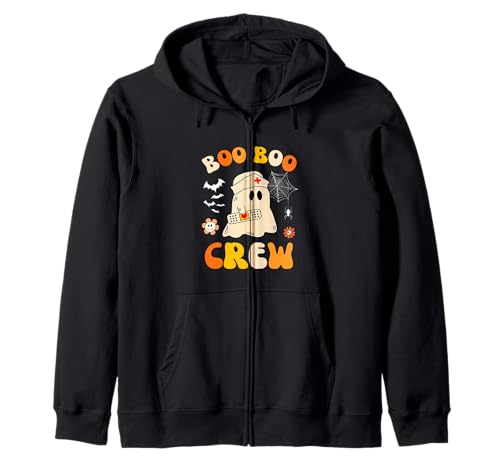 Groovy Boo Boo Crew Krankenschwester für Damen Ghost Damen Halloween Krankenschwester Kapuzenjacke Groovy Boo Boo Crew Krankenschwester für Damen Ghost Damen Halloween Krankenschwester Kapuzenjacke von Halloween Groovy Boo Boo Crew Nurse women Ghost