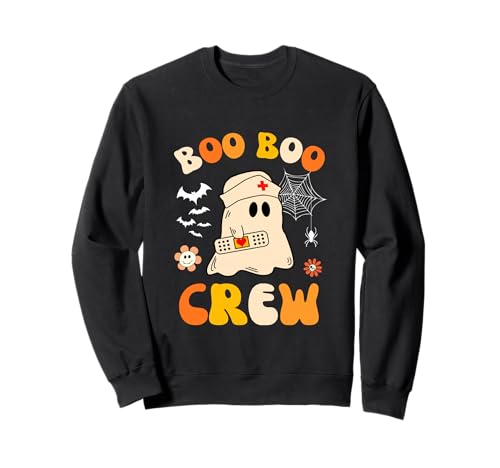Groovy Boo Boo Crew Krankenschwester für Damen Ghost Damen Halloween Krankenschwester Sweatshirt Groovy Boo Boo Crew Krankenschwester für Damen Ghost Damen Halloween Krankenschwester Sweatshirt von Halloween Groovy Boo Boo Crew Nurse women Ghost
