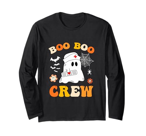 Groovy Boo Crew Krankenschwester Lustiges Gespenst Damen Halloween-Krankenschwester Langarmshirt von Halloween Groovy Boo Boo Crew Nurse women Ghost