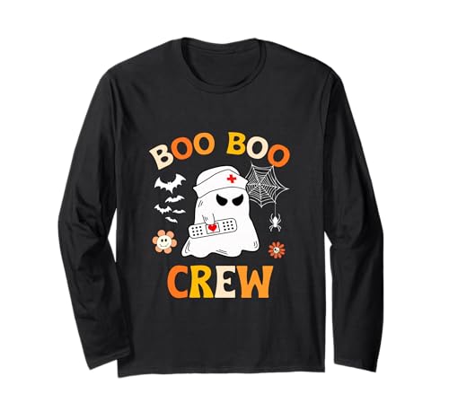 Groovy Boo Crew Krankenschwester für Damen, lustige Geisterkrankenschwester, Halloween Langarmshirt von Halloween Groovy Boo Boo Crew Nurse women Ghost