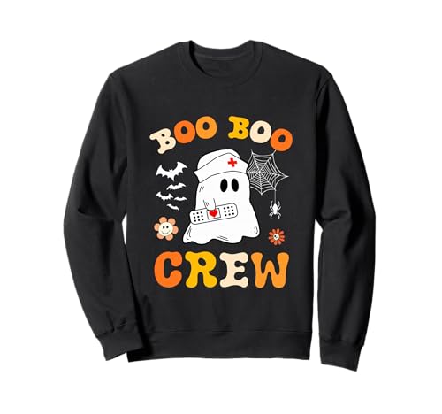 Lustige Ghost Halloween-Krankenschwester für Damen, Groovy Boo Boo Crew Nurse Sweatshirt Lustige Ghost Halloween-Krankenschwester für Damen, Groovy Boo Boo Crew Nurse Sweatshirt von Halloween Groovy Boo Boo Crew Nurse women Ghost
