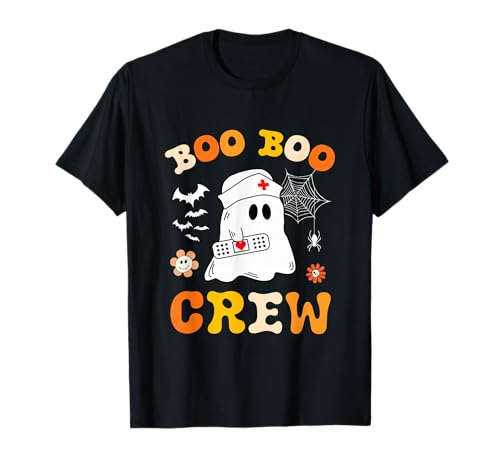 Lustige Ghost Halloween-Krankenschwester für Damen, Groovy Boo Boo Crew Nurse T-Shirt Lustige Ghost Halloween-Krankenschwester für Damen, Groovy Boo Boo Crew Nurse T-Shirt von Halloween Groovy Boo Boo Crew Nurse women Ghost