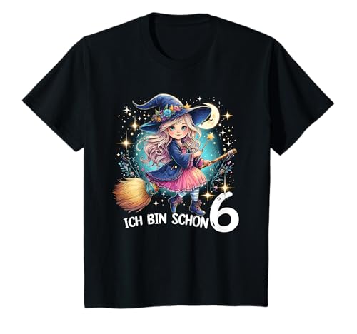 Kinder Kinder Ich Bin Schon 6 Geburtstag Hexen Kostüm Halloween T-Shirt Kinder Kinder Ich Bin Schon 6 Geburtstag Hexen Kostüm Halloween T-Shirt von Halloween Hexen Geburtstag Party Kinder