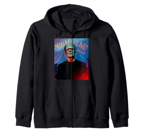 Lustiges Monster Spruch You Make Me Feel Alive Humor Frauen Männer Kapuzenjacke von Halloween Horror Creature Lovers Spooky Romance