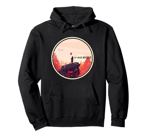 Sarkasmus Horror Mädchen mit Luftballon Ich Hasse Menschen Pullover Hoodie Sarkasmus Horror Mädchen mit Luftballon Ich Hasse Menschen Pullover Hoodie von Halloween Horror Sarkasmus & Ich Hasse Menschen