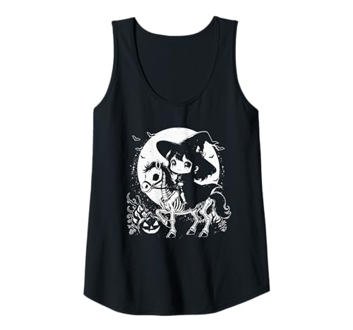 Damen Mädchen Halloween Tank Top von Halloween Horse Lover Outfits Girls Women