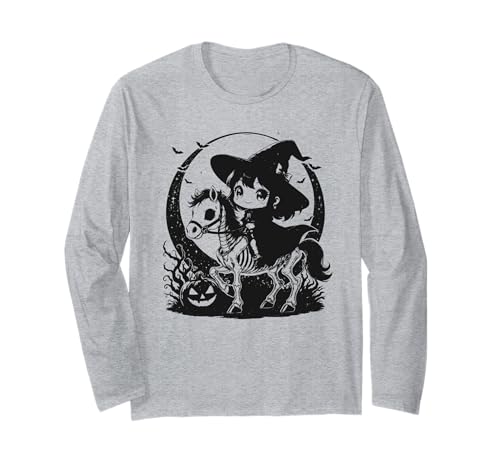 Mädchen Halloween Langarmshirt von Halloween Horse Lover Outfits Girls Women