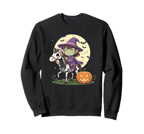 Mädchen Halloween Sweatshirt von Halloween Horse Lover Outfits Girls Women