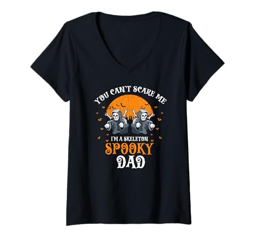 Damen Du Kannst Mich Nicht Erschrecken Spukiger Papa T-Shirt mit V-Ausschnitt Damen Du Kannst Mich Nicht Erschrecken Spukiger Papa T-Shirt mit V-Ausschnitt von Halloween Humor für Lustige Väter