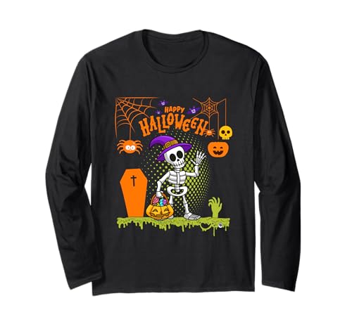 Halloween Kostüm Kinder Skelett Jungen Mädchen Teenager Langarmshirt Halloween Kostüm Kinder Skelett Jungen Mädchen Teenager Langarmshirt von Halloween Junge creepy spooky Shirts