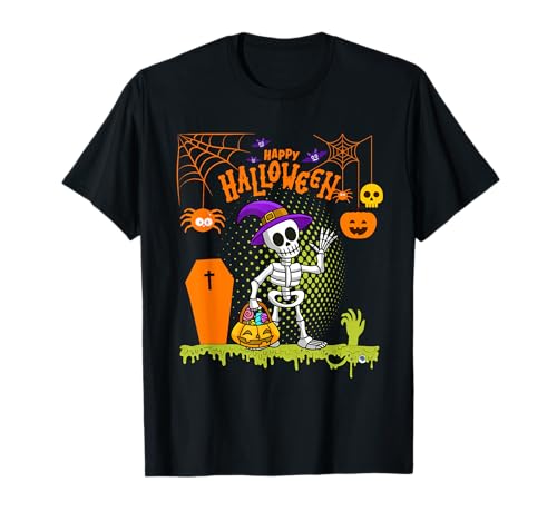 Halloween Kostüm Kinder Skelett Jungen Mädchen Teenager T-Shirt Halloween Kostüm Kinder Skelett Jungen Mädchen Teenager T-Shirt von Halloween Junge creepy spooky Shirts