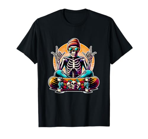 Halloween Kostüm Kinder Skelett Skater Jungen Teenager T-Shirt Halloween Kostüm Kinder Skelett Skater Jungen Teenager T-Shirt von Halloween Junge creepy spooky Shirts