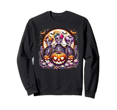 Halloween K-Pop Skelette Mädchen Grafik Sweatshirt von Halloween K-Pop Fan Outfits Girls Women