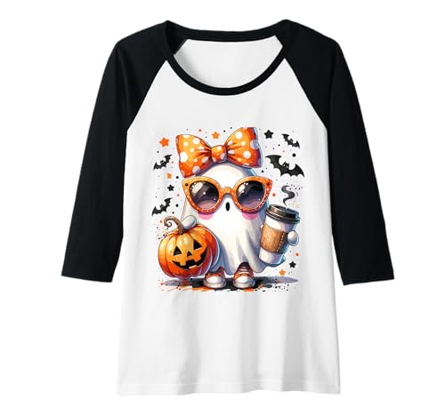 Damen Lustiger Geist mit Kaffee Halloween Raglan Damen Lustiger Geist mit Kaffee Halloween Raglan von Halloween Kaffee Geist Humor