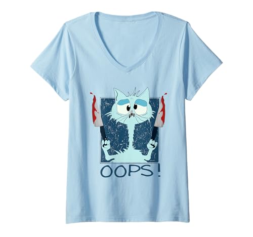 Damen Spooky Katze Meme Cartoon - Lustiges Halloween T-Shirt mit V-Ausschnitt Damen Spooky Katze Meme Cartoon - Lustiges Halloween T-Shirt mit V-Ausschnitt von Halloween Katzen Look Lustige Meme Katze Design