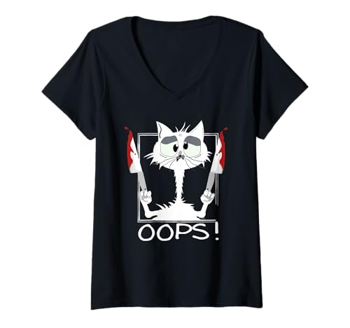 Damen Spooky Katze Meme Cartoon - Lustiges Halloween T-Shirt mit V-Ausschnitt Damen Spooky Katze Meme Cartoon - Lustiges Halloween T-Shirt mit V-Ausschnitt von Halloween Katzen Look Lustige Meme Katze Design