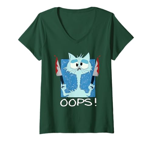Damen Spooky Katze Meme Cartoon - Lustiges Halloween T-Shirt mit V-Ausschnitt Damen Spooky Katze Meme Cartoon - Lustiges Halloween T-Shirt mit V-Ausschnitt von Halloween Katzen Look Lustige Meme Katze Design