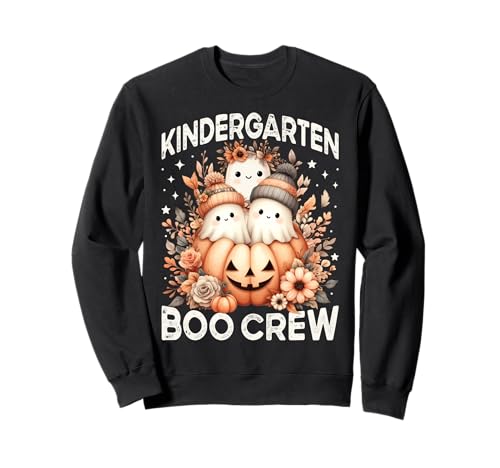 Boo Crew Kindergarten Lehrer Halloween Floral Ghost Women Sweatshirt von Halloween Kindergarten Teacher Wildflower Girl Kid