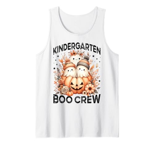 Boo Crew Kindergarten Lehrer Halloween Floral Ghost Women Tank Top von Halloween Kindergarten Teacher Wildflower Girl Kid